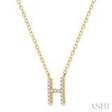 'H' Initial Diamond Pendant