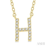 'H' Initial Diamond Pendant