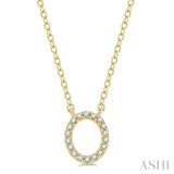 1/20 ctw Initial 'O' Round Cut Diamond Pendant With Chain in 14K Yellow Gold