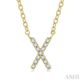 'X' Initial Diamond Pendant