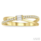 Criss Cross Baguette Diamond Fashion Ring