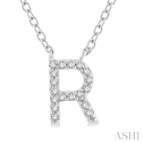 'R' Initial Diamond Pendant