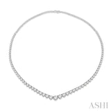 15 ctw Riviera Round Cut Diamond Necklace in 14K White Gold